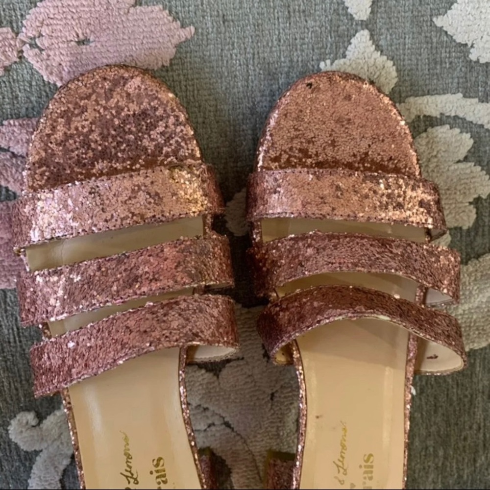 RARE!! 👠For Love And Lemons Pink Glitter Mules - Picture 2 of 6